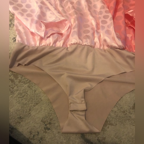 NWT Strut & Bolt Shiny Pink Polka Dot Body Suit - Picture 5 of 7